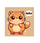 オレンジの猫のスタンプ（個別スタンプ：3）