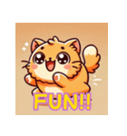 オレンジの猫のスタンプ（個別スタンプ：6）