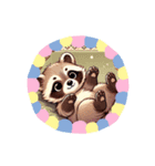 可愛いアライグマのポン太のスタンプ（個別スタンプ：1）