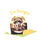 可愛いアライグマのポン太のスタンプ（個別スタンプ：3）