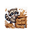 可愛いアライグマのポン太のスタンプ（個別スタンプ：5）