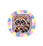 可愛いアライグマのポン太のスタンプ（個別スタンプ：7）