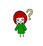 かわいいみどりの女の子のスタンプです（個別スタンプ：8）