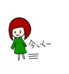 かわいいみどりの女の子のスタンプです（個別スタンプ：10）