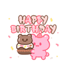 シュガーベア-お誕生日おめでとう（個別スタンプ：4）