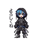 レトロなドット！地雷系男の子2(ブルー)（個別スタンプ：1）