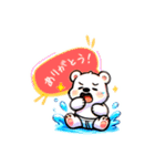 しろくんとペンくんの夏休み（個別スタンプ：2）