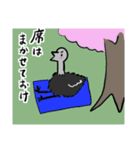 【毎年使える！】お花見に誘うダチョウ（個別スタンプ：6）