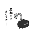 【毎年使える！】お花見に誘うダチョウ（個別スタンプ：11）