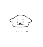 線だけの犬（文字あり）（個別スタンプ：7）