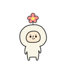 頭になにかをのせた人スタンプ/お花（個別スタンプ：1）