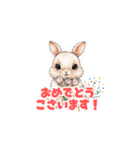 【敬語で挨拶】春色うさぎちゃん（個別スタンプ：22）