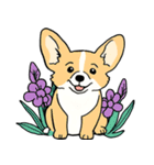 子犬と花（個別スタンプ：2）