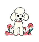 子犬と花（個別スタンプ：4）