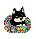 子犬と花（個別スタンプ：7）
