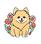 子犬と花（個別スタンプ：9）