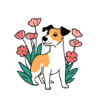子犬と花（個別スタンプ：13）