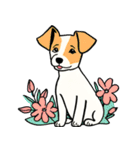 子犬と花（個別スタンプ：14）