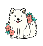 子犬と花（個別スタンプ：18）