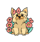 子犬と花（個別スタンプ：19）