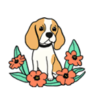 子犬と花（個別スタンプ：22）