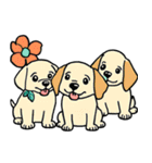 子犬と花（個別スタンプ：24）