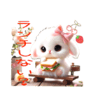 ふわふわもこもこ動物の赤ちゃんスタンプAI（個別スタンプ：1）