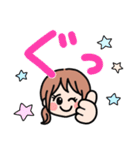 デカ文字・毎日使える優しい女の子（個別スタンプ：11）