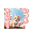 【動く】春♡桜舞う♡チャシロ子猫（個別スタンプ：22）