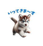 わんぱくなハスキー犬の子犬のスタンプ（個別スタンプ：4）