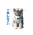 わんぱくなハスキー犬の子犬のスタンプ（個別スタンプ：14）