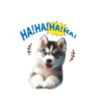 わんぱくなハスキー犬の子犬のスタンプ（個別スタンプ：29）