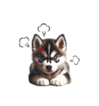 わんぱくなハスキー犬の子犬のスタンプ（個別スタンプ：31）