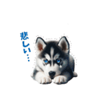 わんぱくなハスキー犬の子犬のスタンプ（個別スタンプ：32）