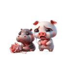 カバとピンクブタ こっそり愛してる（個別スタンプ：5）