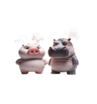カバとピンクブタ こっそり愛してる（個別スタンプ：8）