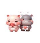 カバとピンクブタ こっそり愛してる（個別スタンプ：26）