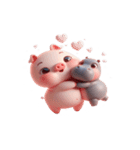 カバとピンクブタ こっそり愛してる（個別スタンプ：27）