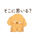 恋人に嫉妬するかまってちゃん犬(トイプー)（個別スタンプ：11）