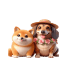 ダックスフント＆柴犬 ずっと一緒（個別スタンプ：6）