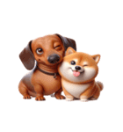 ダックスフント＆柴犬 ずっと一緒（個別スタンプ：10）