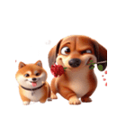 ダックスフント＆柴犬 ずっと一緒（個別スタンプ：11）