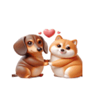 ダックスフント＆柴犬 ずっと一緒（個別スタンプ：13）