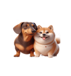 ダックスフント＆柴犬 ずっと一緒（個別スタンプ：14）