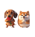 ダックスフント＆柴犬 ずっと一緒（個別スタンプ：15）