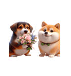 ダックスフント＆柴犬 ずっと一緒（個別スタンプ：19）