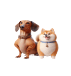 ダックスフント＆柴犬 ずっと一緒（個別スタンプ：23）