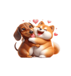 ダックスフント＆柴犬 ずっと一緒（個別スタンプ：24）