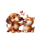 ダックスフント＆柴犬 ずっと一緒（個別スタンプ：26）