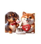 ダックスフント＆柴犬 ずっと一緒（個別スタンプ：27）